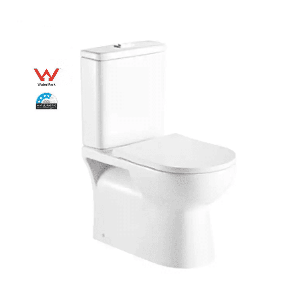 Back to Wall Rimless Dual Flush Toilet – Soft Close Seat & P-Trap